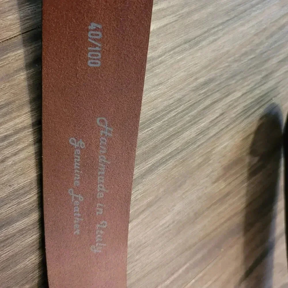 Mara Giordani Men's Leather Belt Size 40 Brown Handmade in Italy
